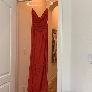 Burnt orange long dress